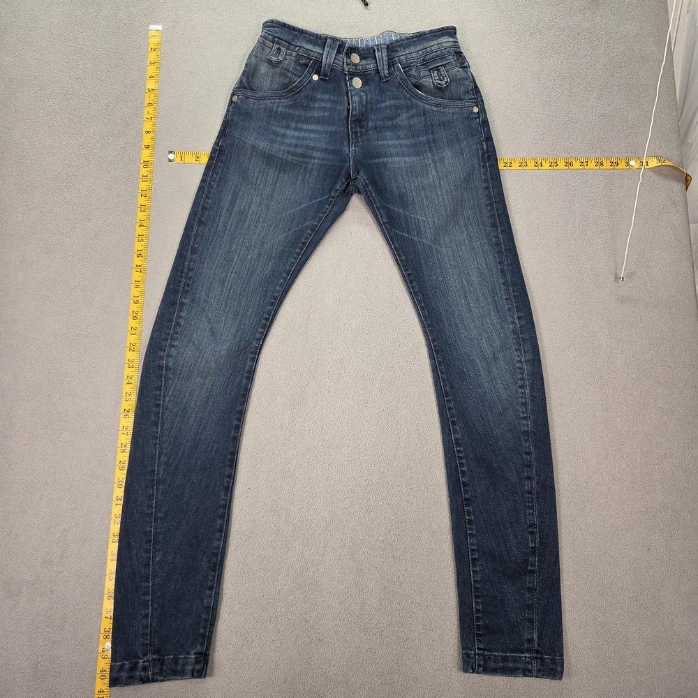 Levis Jeans Womens Blue Mid Rise Skinny Stretch Two Horse Buckle Back Fits 26x30